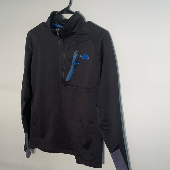 The North Face Mens Canyonlands 1/2 Zip Fleece Jacket Black & Blue Size m - Picture 3 of 9